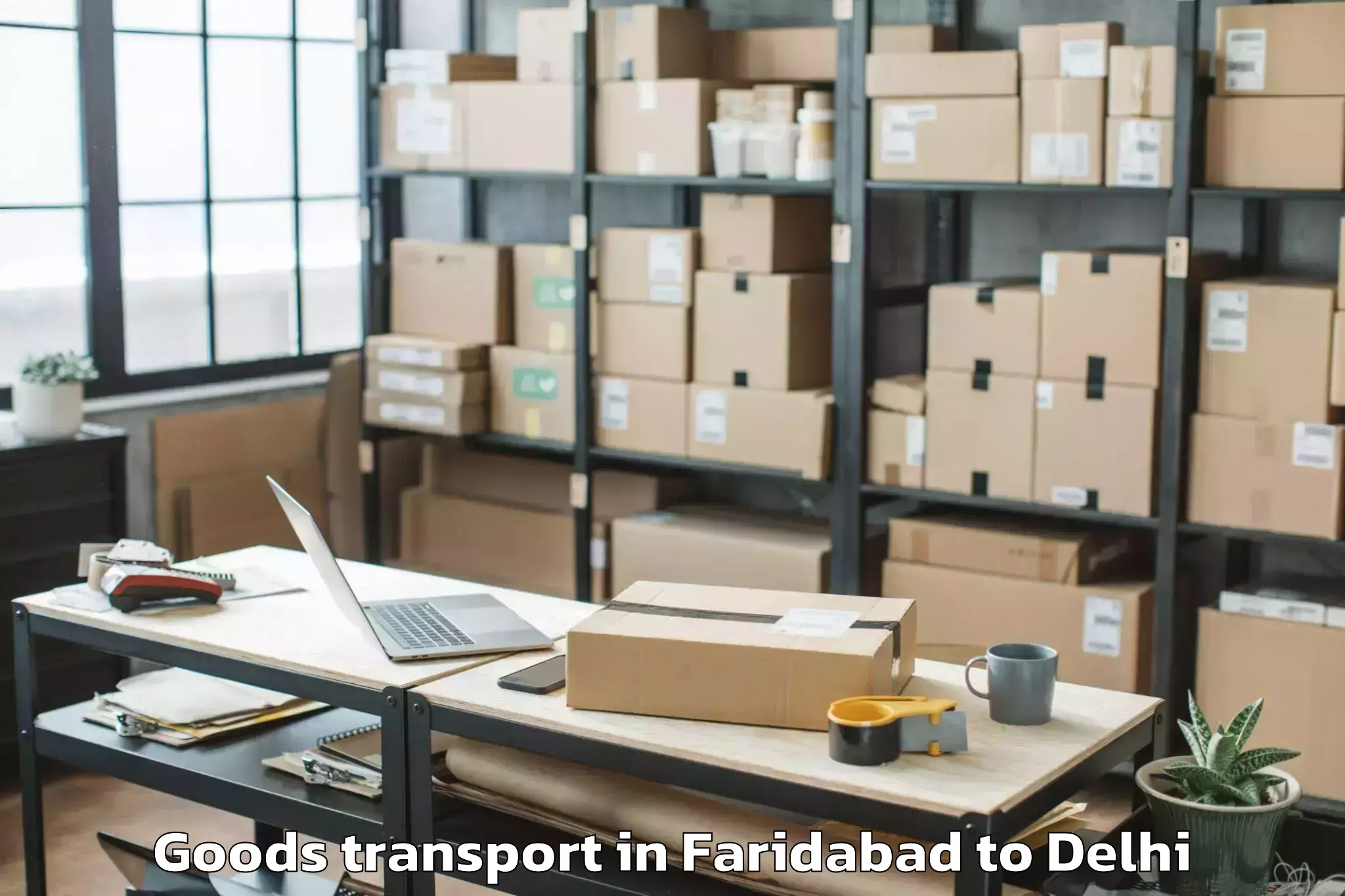 Quality Faridabad to Unity One Mall Cbd Shahdara Goods Transport